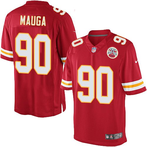 Men's Limited Josh Mauga Nike Jersey Red Home - #90 NFL Kansas City Chiefs